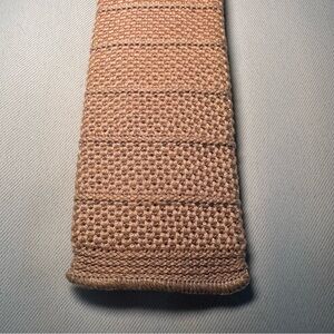 Vintage Ron Cherrskin Tan Square Knit Tie cotton, preppy, formal, business